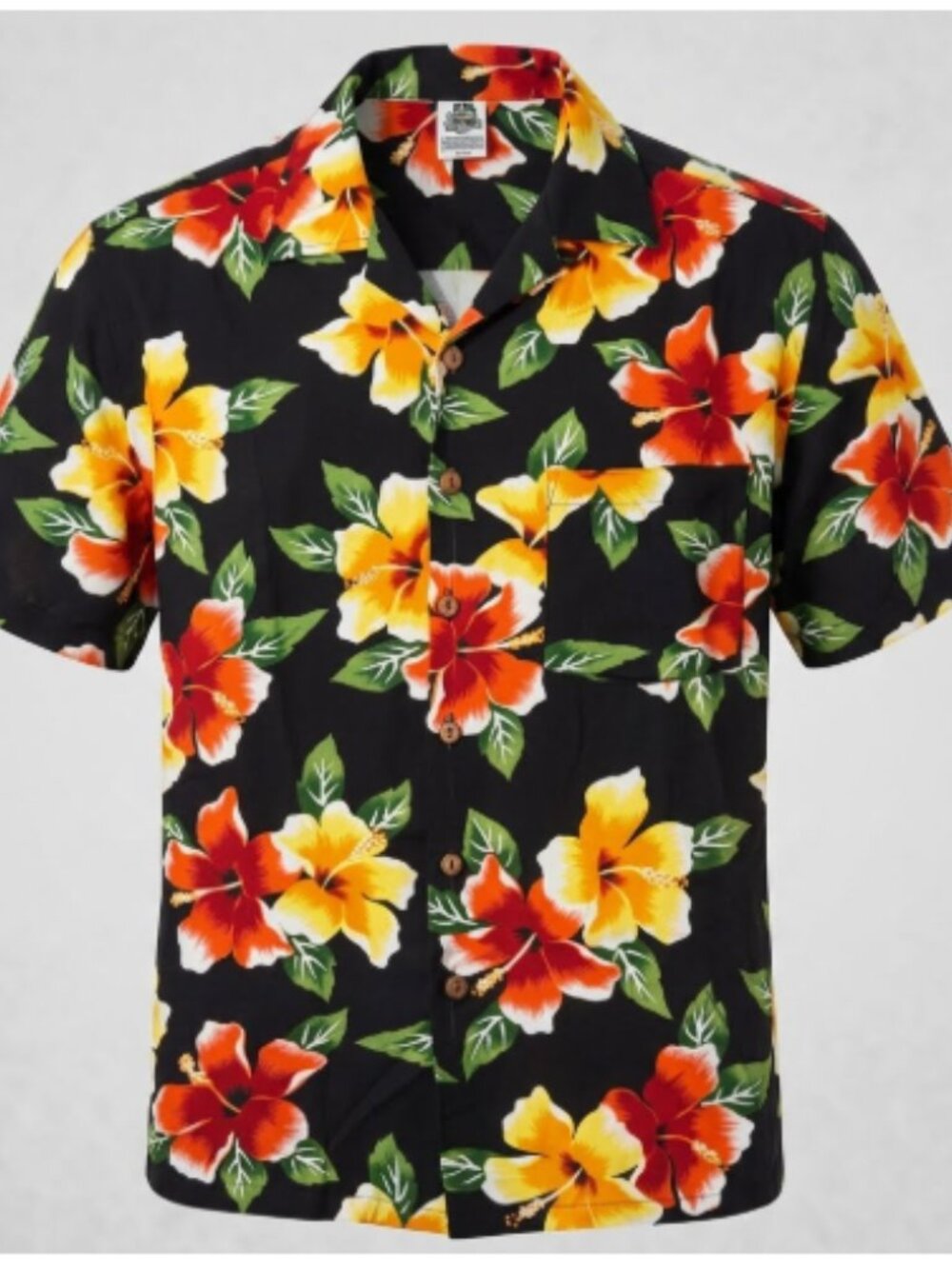 VTG Kennington Ltd Hawaiian Shirt Men's XL Floral Hibiscus Hula Girl Print Aloha